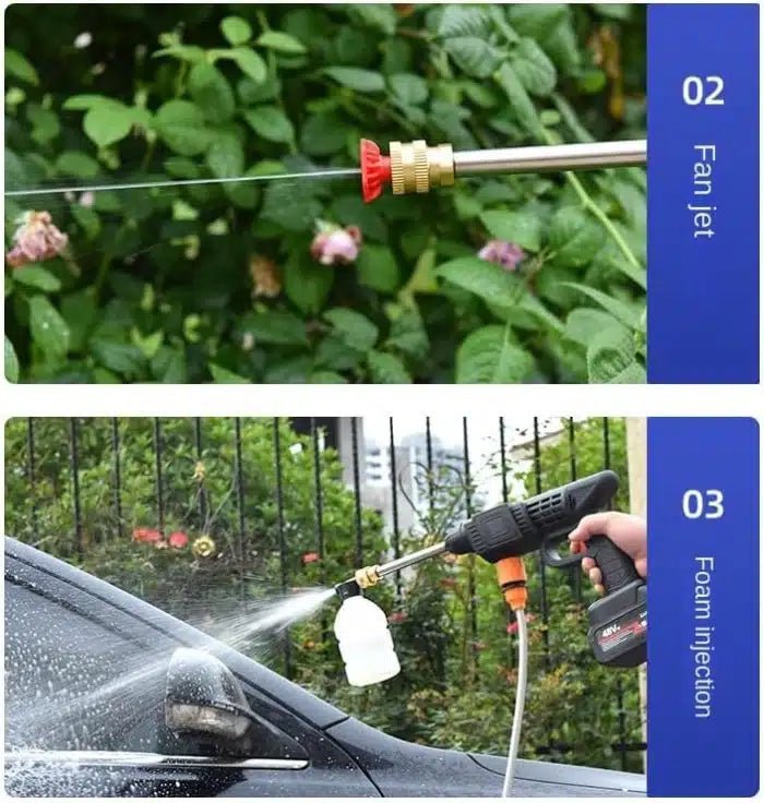 High Pressure Car Washer Gun, 48VF with Dual Battery - M&M