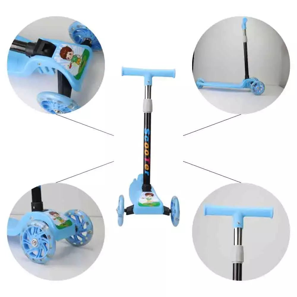 Foldable Kick Scooter with 3 LED Lighting Wheels - M&M