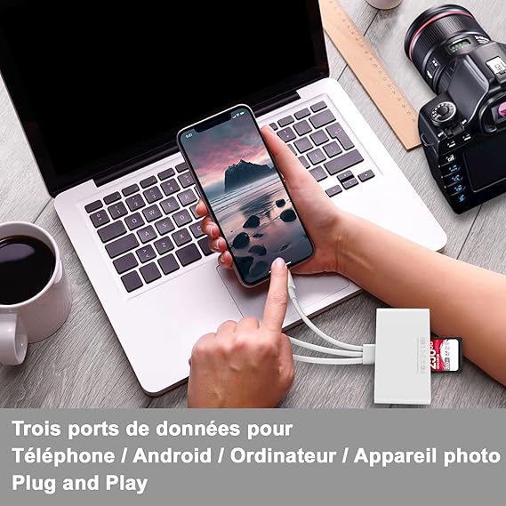 6 - in - 1 SD Card Reader for iPhone - M&M