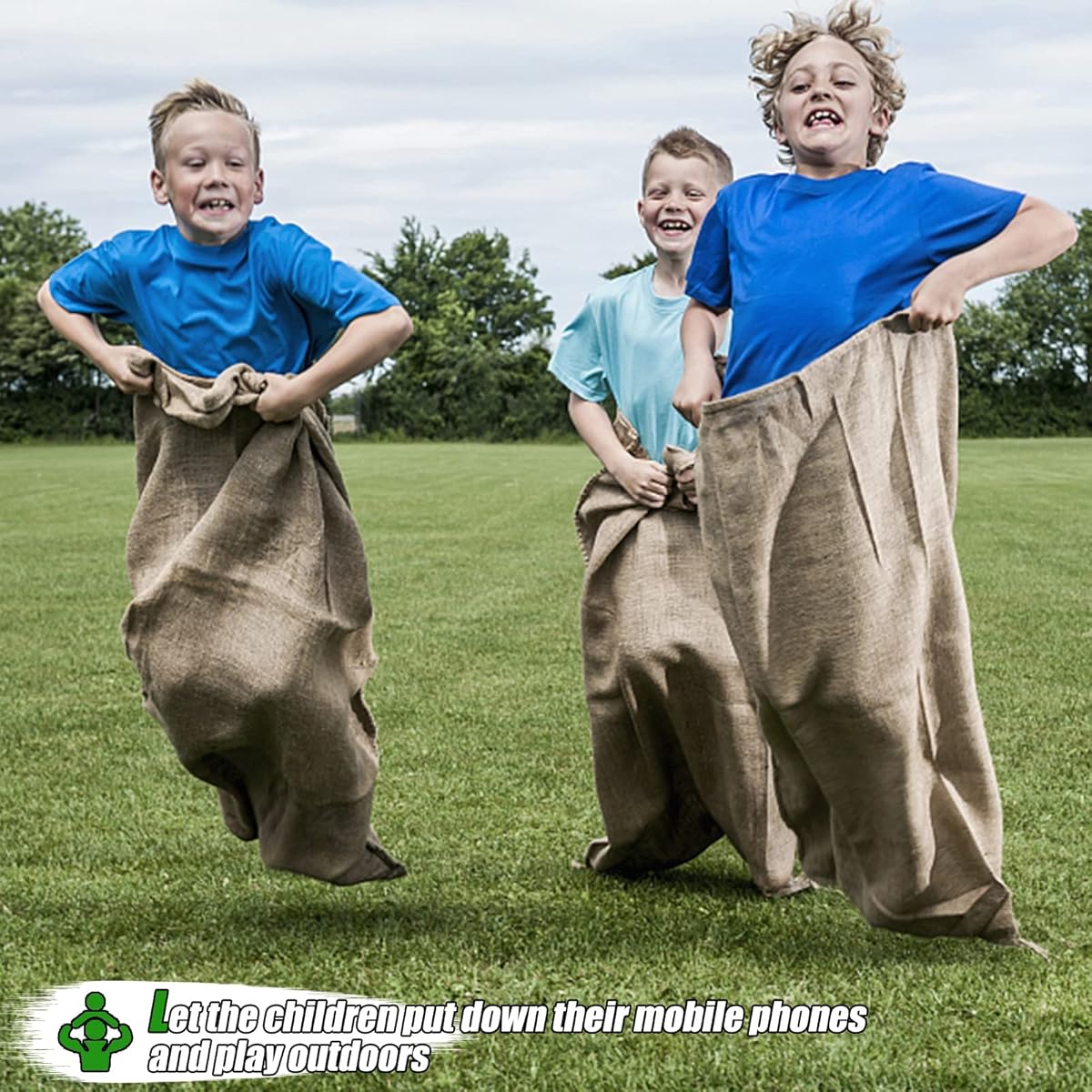 18 PCS Large Burlap Potato Sack Race Bags - M&M