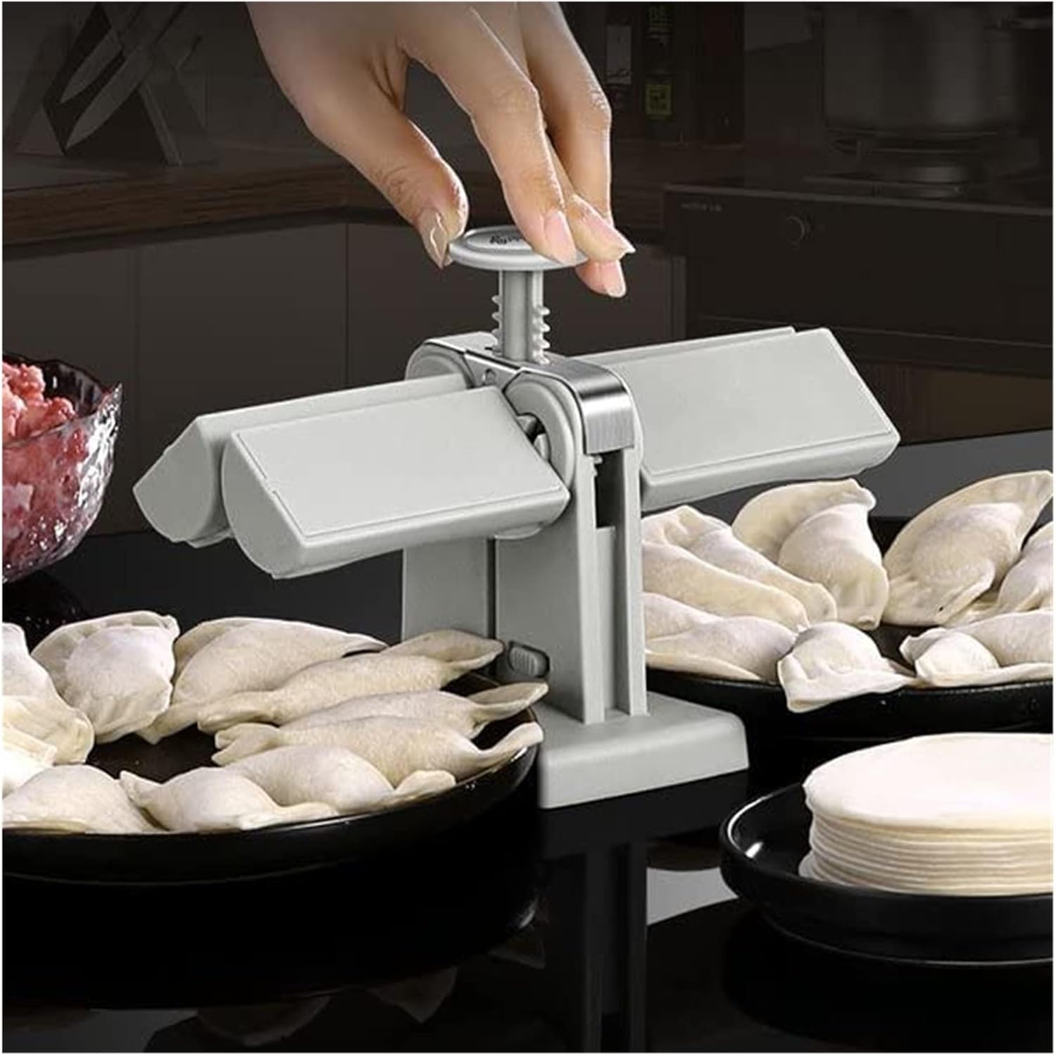WBOOO Double Head Automatic Dumpling Maker – Dumpling Skin Mold & Ravioli Press Tool for Dumplings & Empanadas - M&M