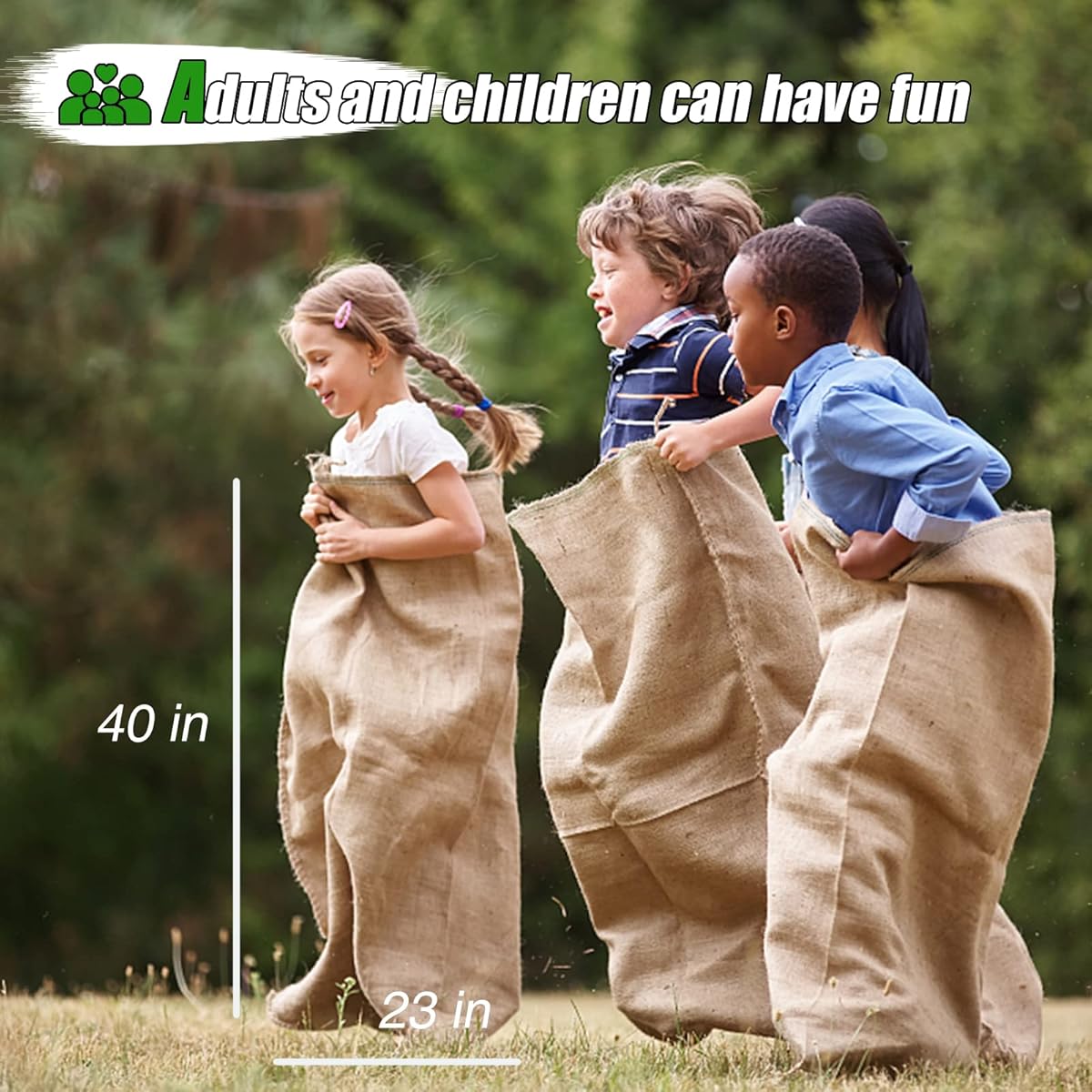 18 PCS Large Burlap Potato Sack Race Bags - M&M