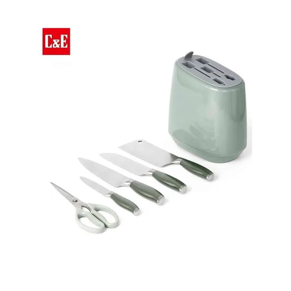Kitchen knife set, 6 - piece set of emerald green sharp knives, suitable for - M&M