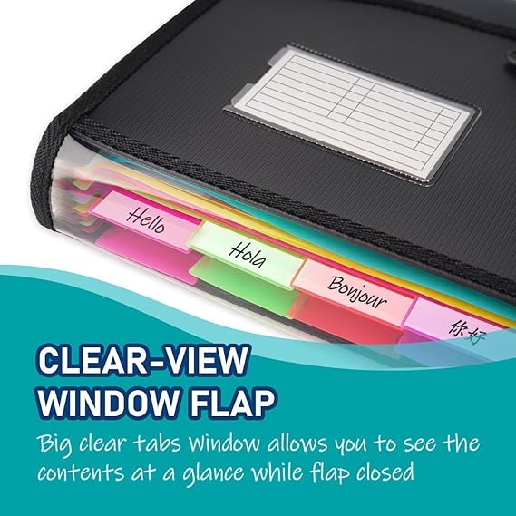 Accordion File Folder with 13 Pockets - M&M