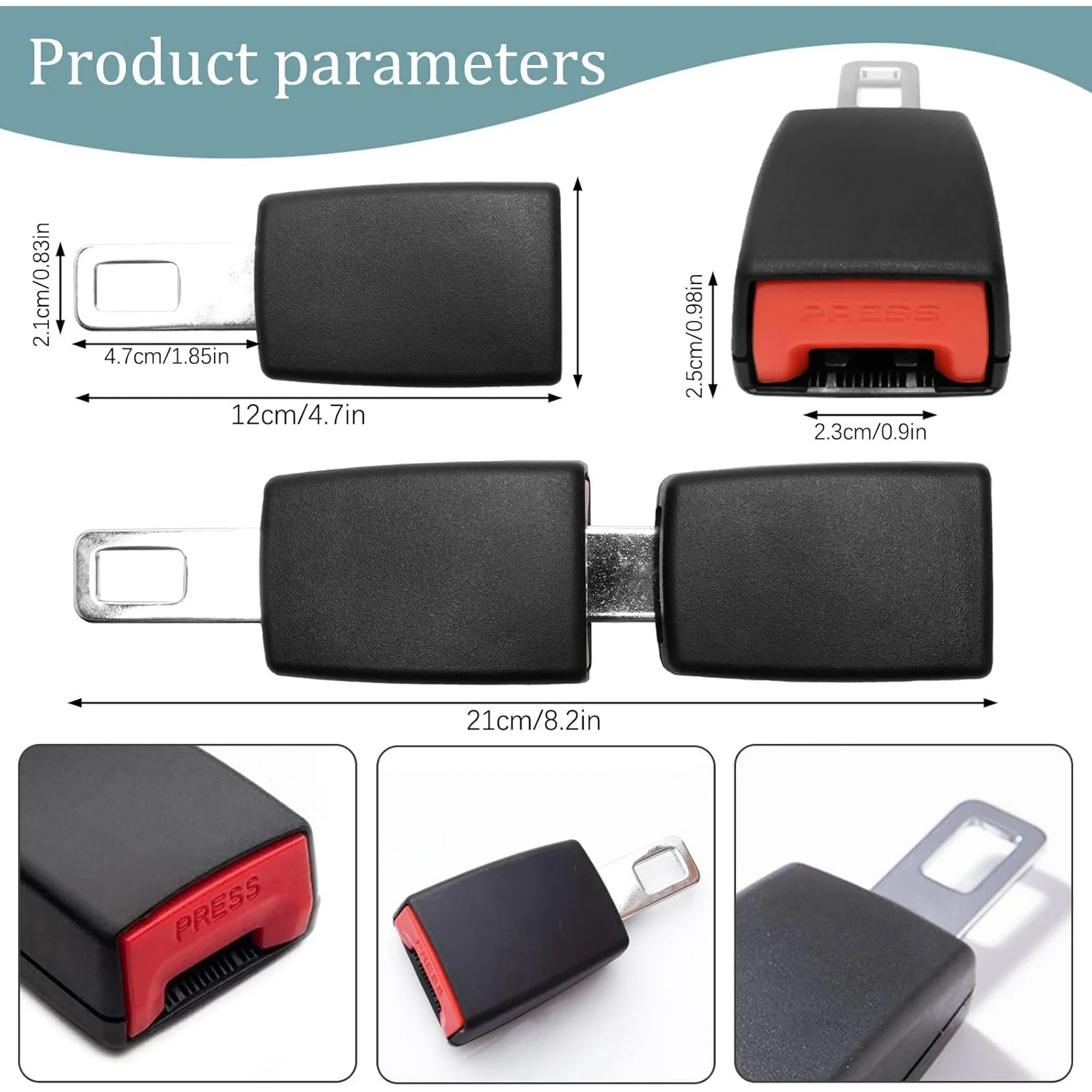 Seat Belt Extender, 2 Pack Upgraded Seatbelt Extender (Compatibility Better) - M&M