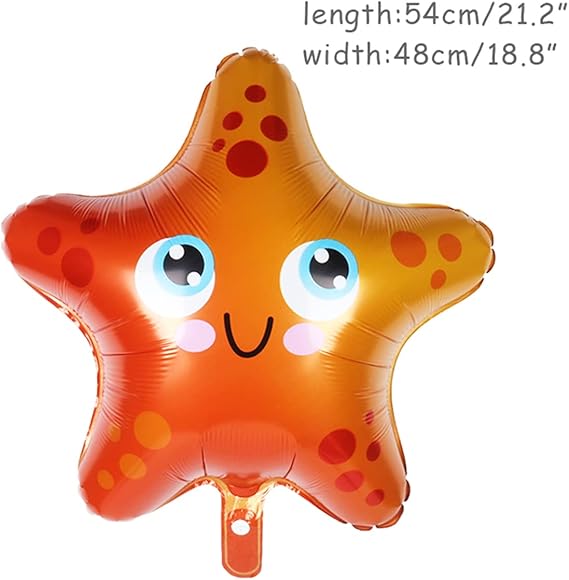 5Pcs Cartoon Ocean World Animal Foil Balloons Under the Sea Party Kids - M&M