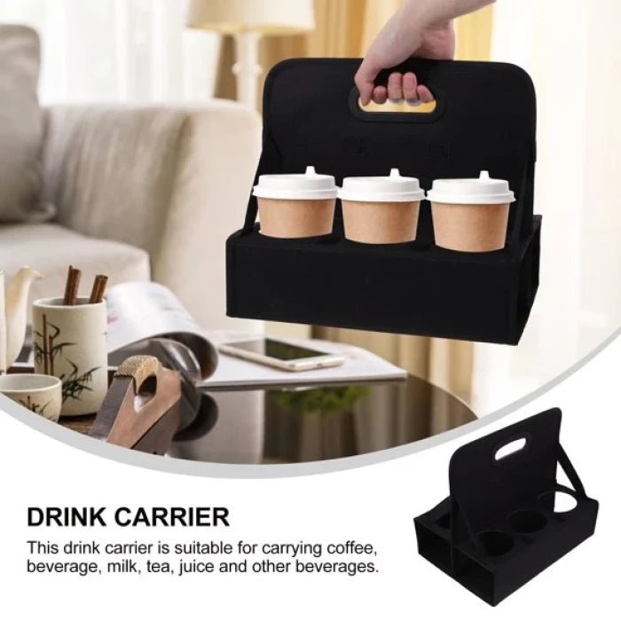 Reusable Drink Carrier Insulated Cup Holder Foldable Coffee Takeaway Bag - M&M