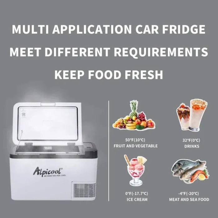 Alpicool K25 25 Liter Portable Car Fridge Freezer 12/24V Car Refrigerator Cooler Box,Electric Mini Fridge Freezer for Camping Campervan, Vehicle, Truck, RV, Boat, Travel, Pinic, - 20°C - 20°C - M&M