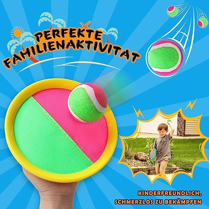 AHLAN Ball Catch Set Game Toss Paddle - M&M