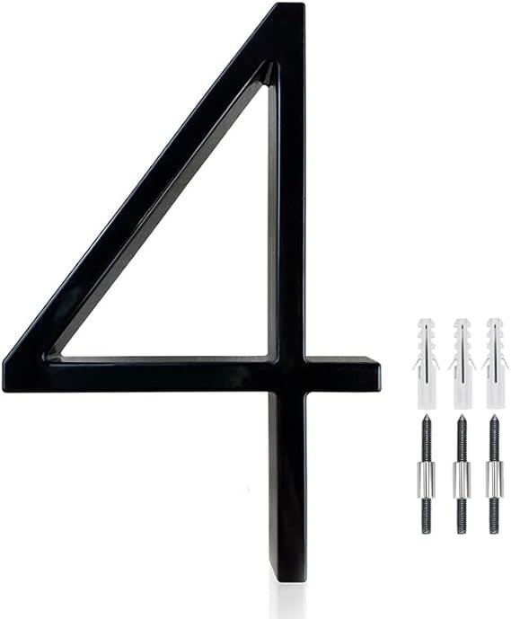 5" Stainless Steel Floating House Number 4 - M&M