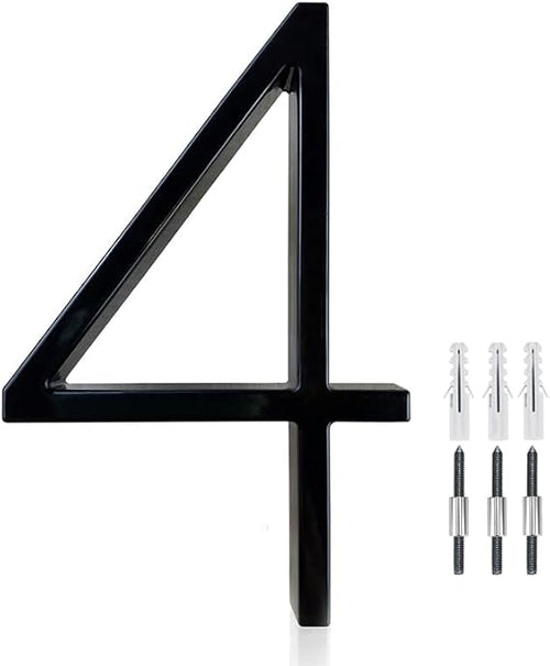 5" Stainless Steel Floating House Number 4 - M&M