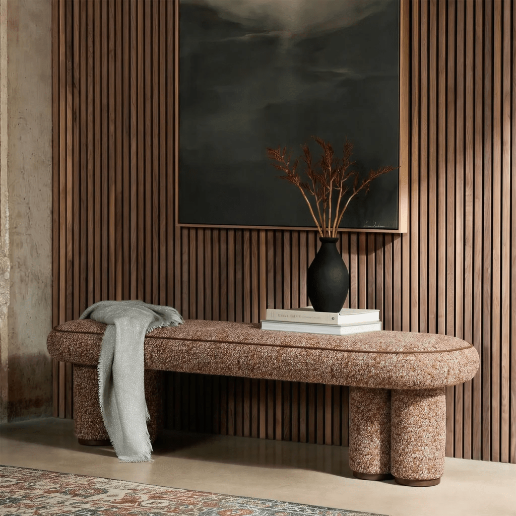 Terra Bench – Handcrafted Sculptural Bouclé | مقعد تيرا – بوكليه نحتي مصنوع يدوياً - M&M
