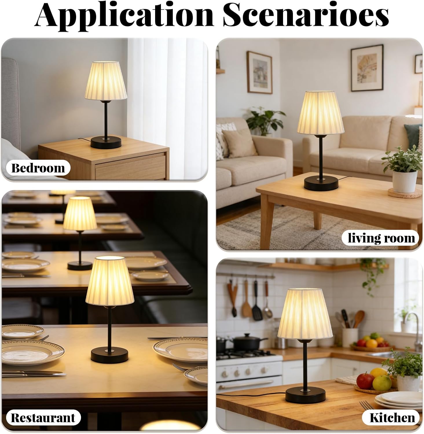 TAME Table Lamp for Bedroom - Bedside Lamps for Nightstand - M&M
