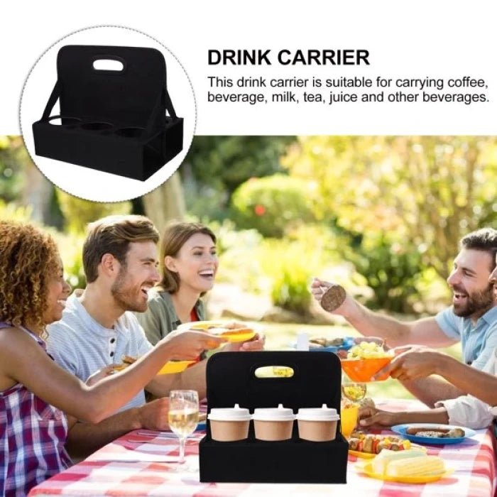 Reusable Drink Carrier Insulated Cup Holder Foldable Coffee Takeaway Bag - M&M