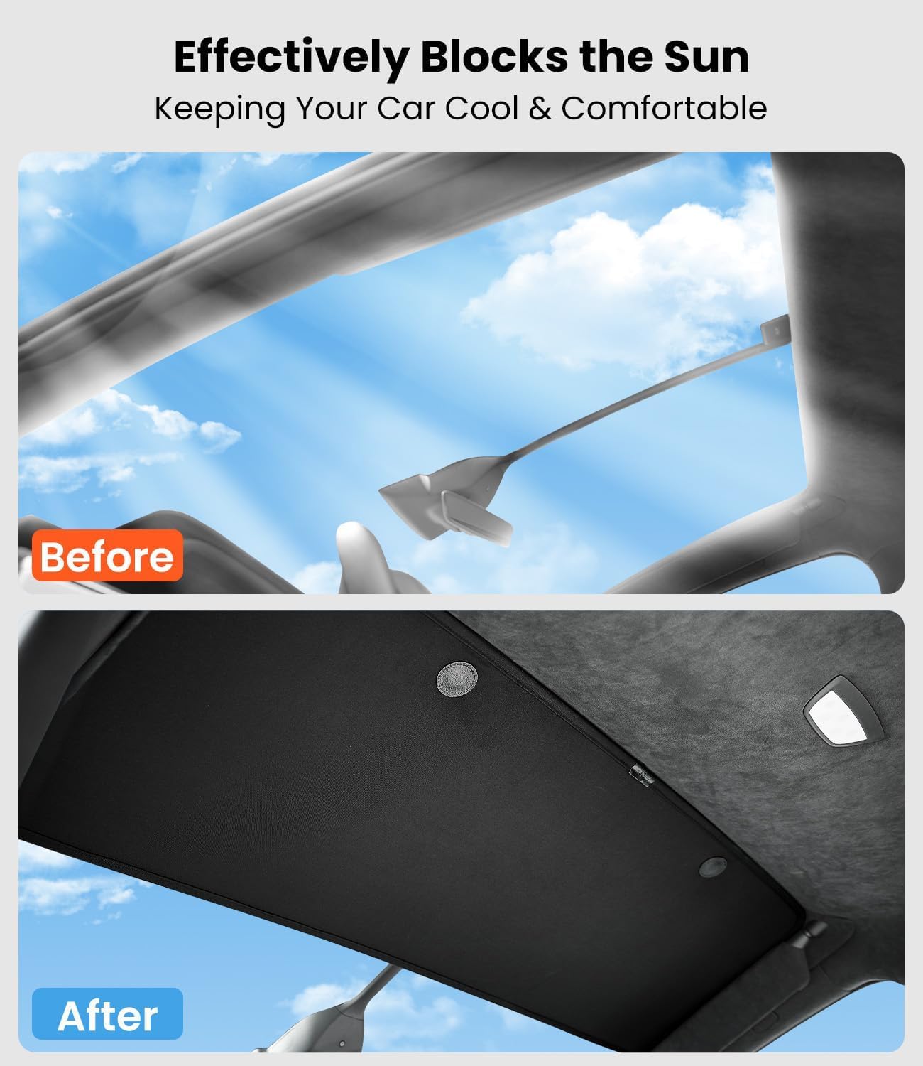 2025 Upgrade Tesla Model X Sunshade Roof [Never Sag - M&M