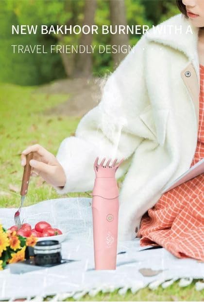 BoSidin USB Rechargeable Bakhoor Comb Incense Burner – Portable Electric Aromatherapy Device for Home, Office & Car, X007 (Pink) - M&M