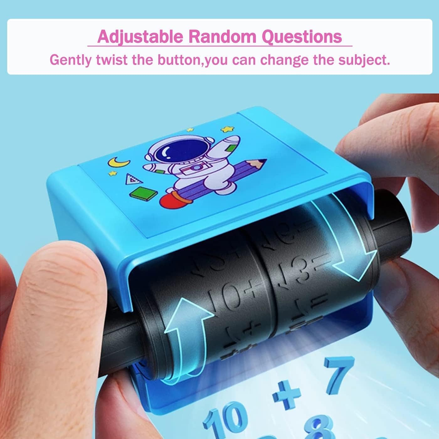 Digital Teaching Roller Stamp – Adjustable Addition & Subtraction Math Rolling Stamp for Kids, Preschool & Home School Learning - M&M
