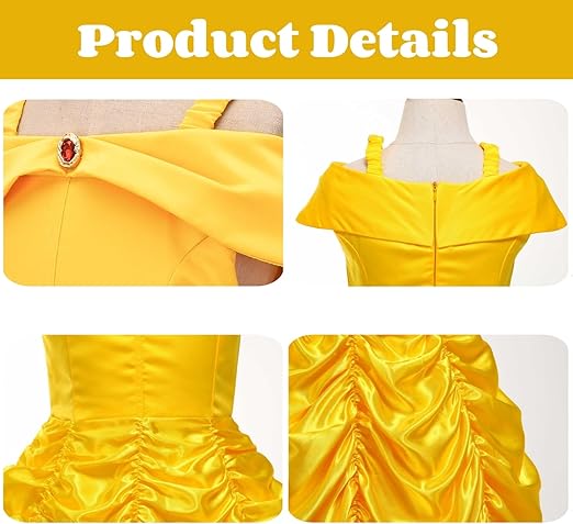 Princess Costume for Girls, 12 Pcs Princess Dress Up Toys with Handbag - M&M