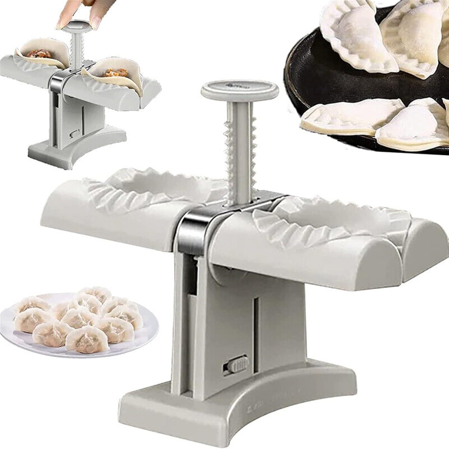 WBOOO Double Head Automatic Dumpling Maker – Dumpling Skin Mold & Ravioli Press Tool for Dumplings & Empanadas - M&M