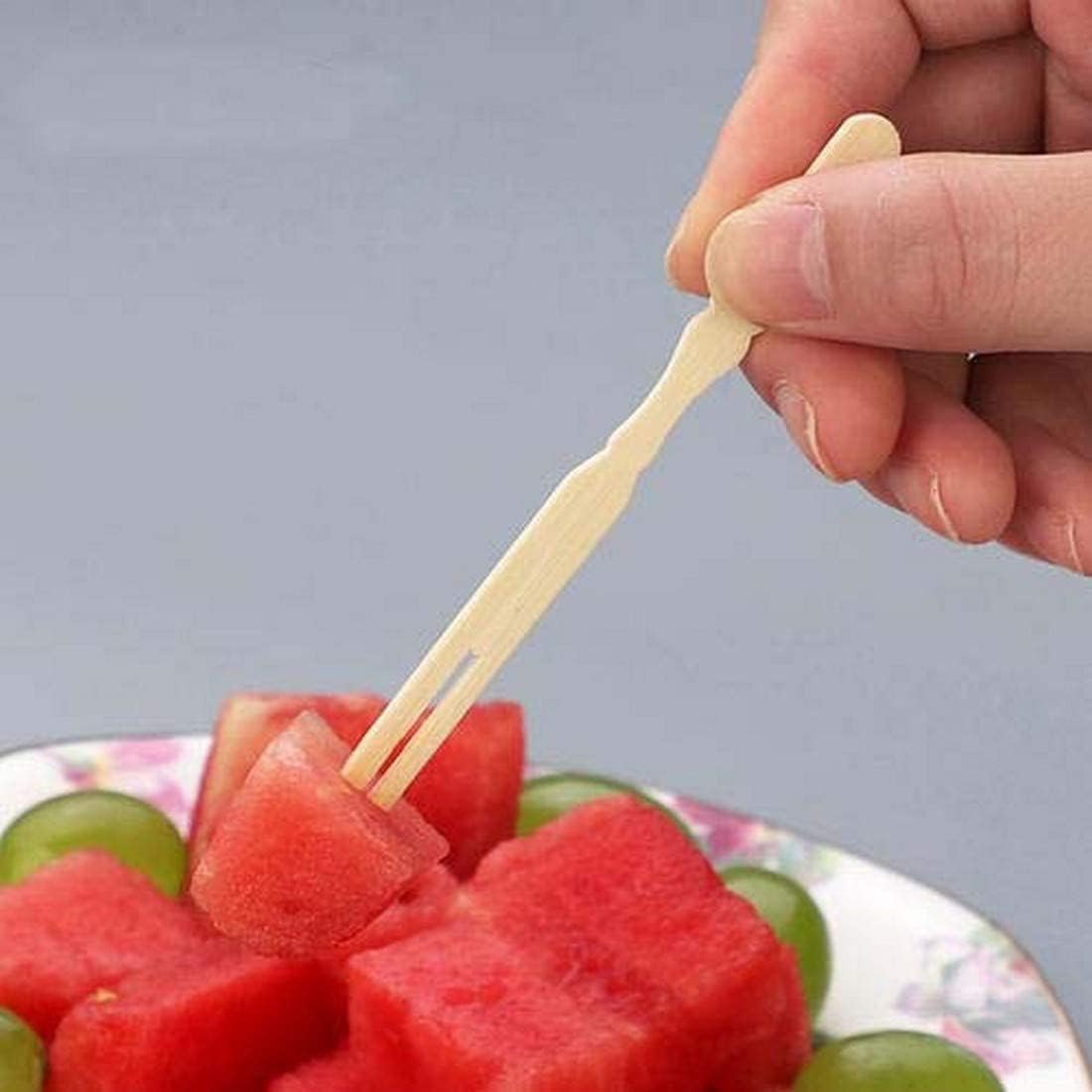 100pcs Natural Bamboo Miniature Appetizer Forks – Eco - Friendly Fruit Sticks & Cocktail Picks - M&M