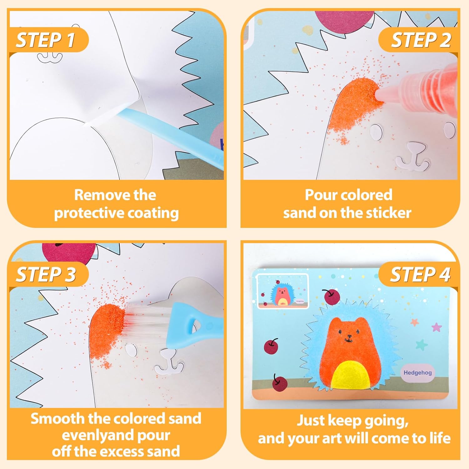 Colorful Sand Art Kit Crafts for Kids Ages 4 - 8 - M&M