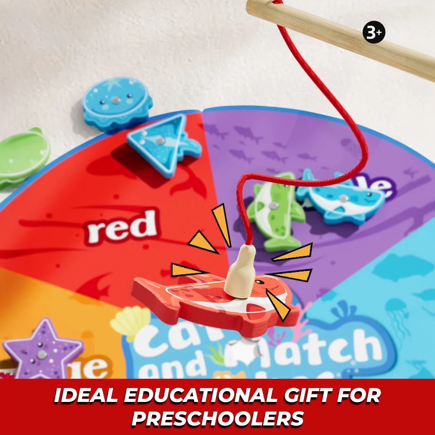 Wooden Magnetic Fishing Game Toy for Toddlers - M&M