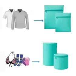 5 - Piece Reusable Mesh Laundry Washing Bag Set – Multi - Size Protective Clothing Covers - M&M