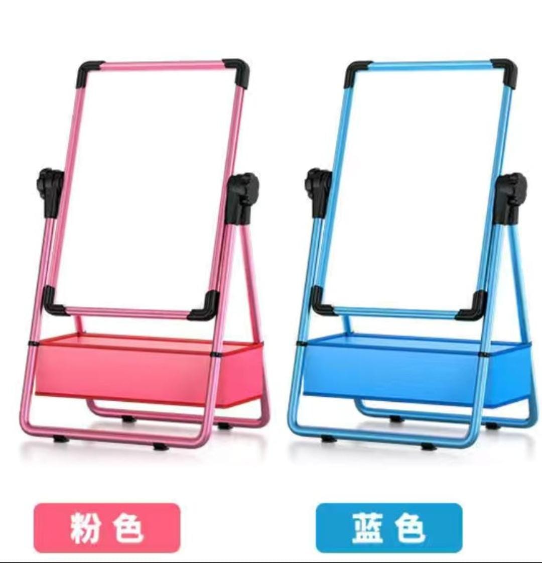 Kids Foldable Whiteboard Easel with Storage Box – Pink & Blue - M&M