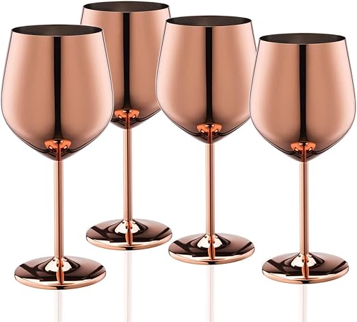 jaffiust Stainless Steel Wine Glasses Set of 2 - Mothers Day Gifts for Mom - M&M