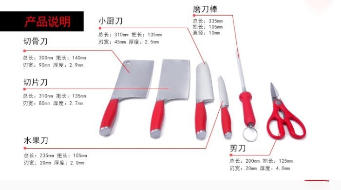 C&E Kitchenware set of knives - M&M