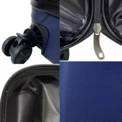 Yinton Premium 24 - Inch Travel Trolley Bag with Adjustable Push - Button Telescopic Handle and 360 - Degree Smooth Rotating Spinner Wheels - Durable Hard Shell Suitcase in Dark Blue - M&M
