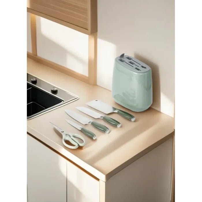 Kitchen knife set, 6 - piece set of emerald green sharp knives, suitable for - M&M