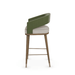 Rivo Bar Stool – Handcrafted Curved Back & Walnut Legs | كرسي بار ريفو – ظهر منحني وأرجل جوز - M&M