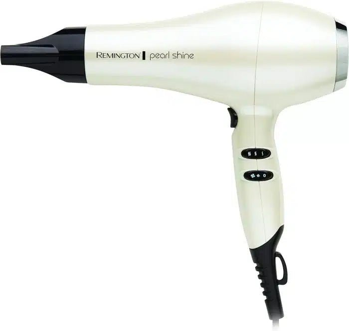 Remington Pearl Shine Hair Dryer, AC2405AU, Salon Professional Styling, 2000W (AU Plug) Turbo Power Fan for Fast Drying, Tourmaline Ceramic Technology Prevents Frizz, White - M&M