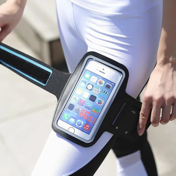 Running Armband, Smartphone Holder, Black, One Size Fits Most, Running Smartphone Pouch, Jogging, Arm Pouch, Arm Holder, Compatible with All iPhone Models - M&M