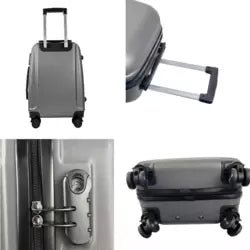 Yinton 24 - Inch ABS Hard Shell Travel Trolley Bag with 4 Double 360 - Degree Rotating Spinner Wheels - Lightweight and Durable Luggage Suitcase for Secure Travel in Gray - M&M