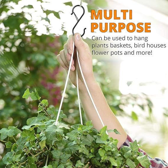 16 Pack S Hooks for Hanging, 3.5 inch Heavy Duty S Hooks with Safety Buckle - M&M