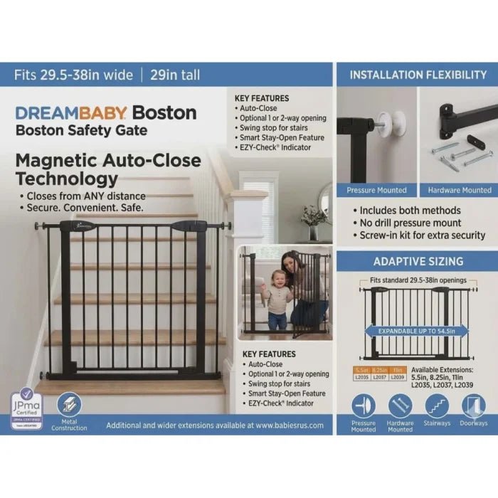 Dreambaby Ava Extra Wide Baby Gate, (29.5in To 38in) 75cm - 96cm - M&M