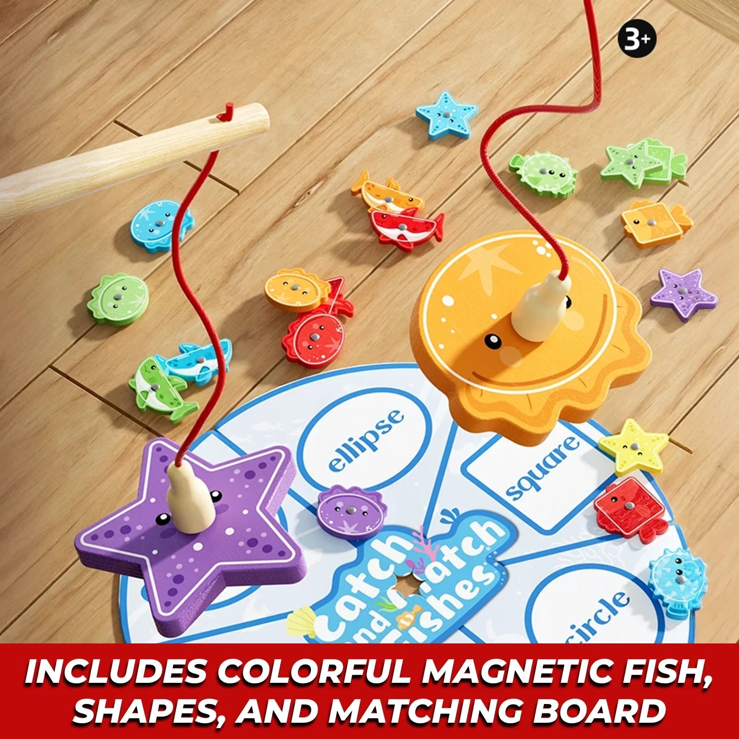Wooden Magnetic Fishing Game Toy for Toddlers - M&M