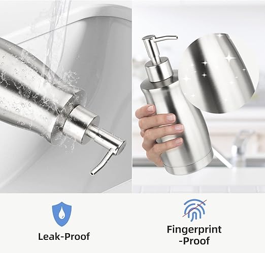 THE WHITE SHOP 400ml Stainless Steel Soap Dispenser – Brushed Nickel - M&M