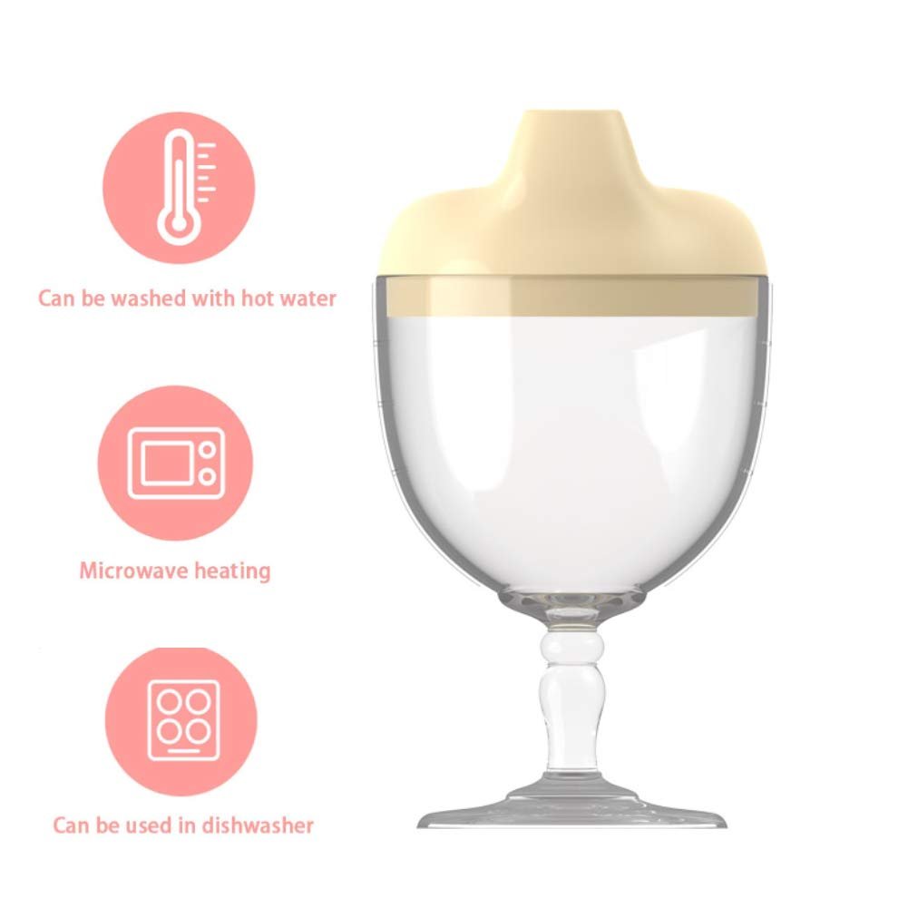 Fancy Wine Glass Sippy Cup Spill Proof for Baby - M&M