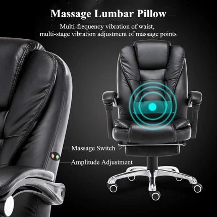 INGVY Black Electric Massage Ergonomic Office Gaming Chair - M&M