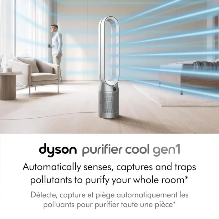 Dyson Purifier Cool Gen1 TP10 Air Purifying Fan with HEPA Filter (White/Silver) - M&M