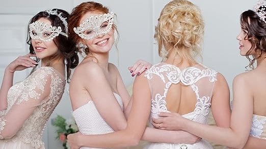 Jecery 2 Pieces Masquerade Mask Rhinestone Fancy Crystal Mask Venetian Party - M&M