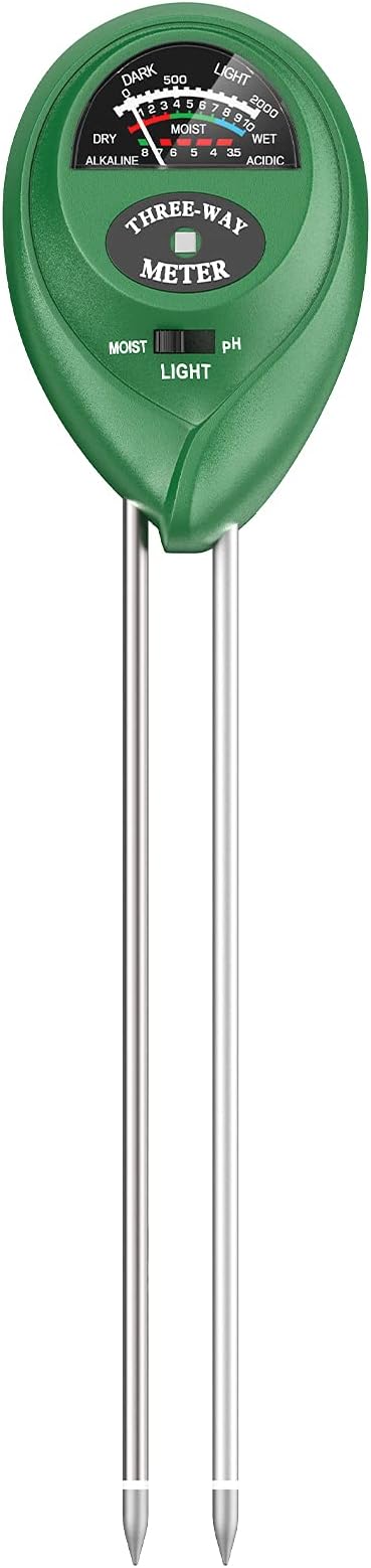 Atree Soil pH Meter, 3 - in - 1 Soil Tester Kits with Moisture,Light and PH Test - M&M
