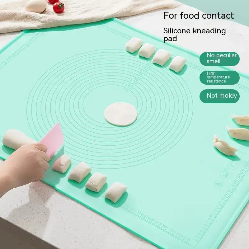 Wolpin Premium Silicone Baking Mat for Pastry Rolling – Professional Non - Stick Fondant & Dough Mat with Precision Measurements, Heat Resistant, Reusable & BPA - Free Kitchen Pastry Board - M&M