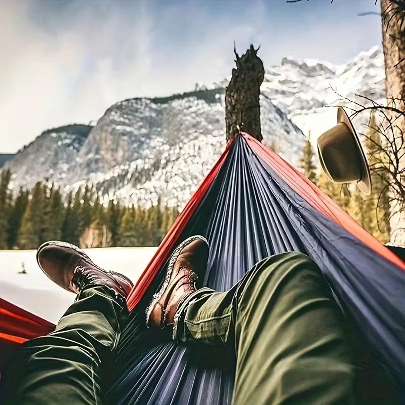 Portable Camping Hammock with Tree Straps & Carabiners – Lightweight Parachute Nylon Hammock for Outdoor, Hiking, Beach & Travel - M&M