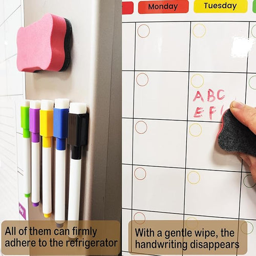 3 - Pack Magnetic Monthly, Weekly & Daily Planners Dry Erase Calendar Set for - M&M