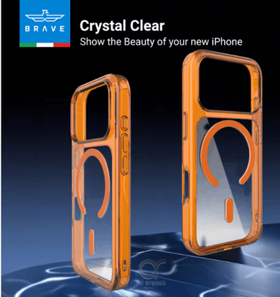 BRAVE Guard Premium MagSafe Case for iPhone 17 Pro - Shockproof Military-Grade Protection Cover with Strong Magnetic Alignment and Slim Ergonomic Design in Vibrant Orange