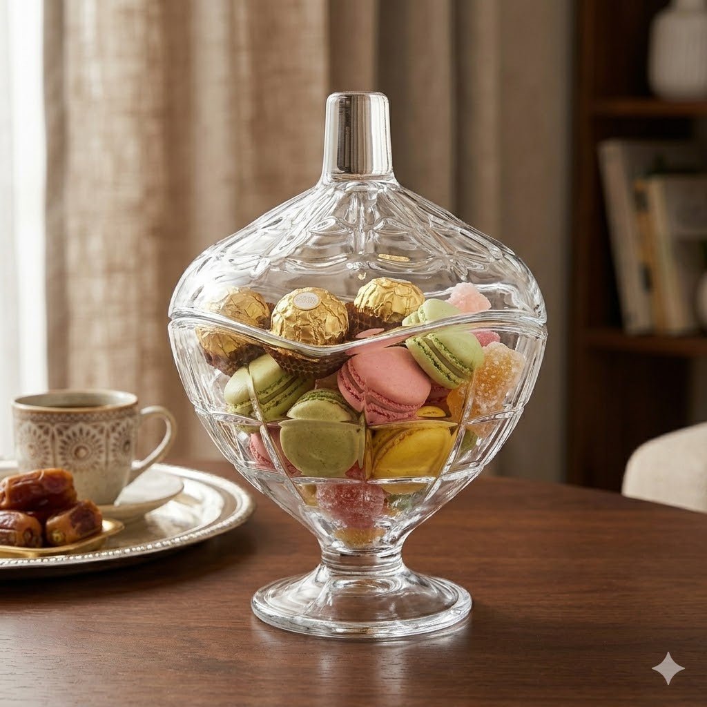 Pasabahce Glory Glass Sugar Bowl with Lid – Crystal - Effect Design – Premium Tableware - M&M